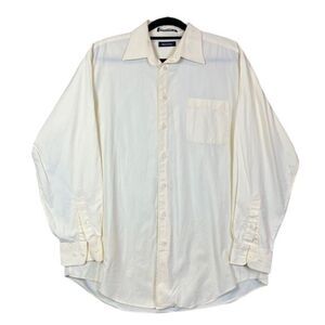 Nautica Men's Light Yellow Dress Shirt Cotton Size 16 1/2 34-35